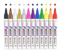 YYSHUS Paint Pens Permanent Marker Waterproof Pens: 12 Colours Paint Pens and Paint Pens for Drawing on Stone, Metal, Plastic, Cups, Wood, Ceramic, and Tyres, Paint Marker