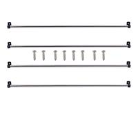 YYST Type A 16" to 39.5" Swivel End Curtain Sash Rod for Top & Bottom Doors & Sidelights Window Petite Cafe Sidelight Rods W Screws (Black-4)