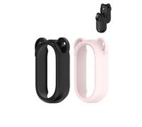 yystao 2 pcs Case for Insta360 GO 3S, Protective Silicone Case Cover Compatible with Insta360 GO 3S/3, Soft Shell,Scratch-Resistant, Anti-Drop, Neck-Hanging Style (Black&Pink)
