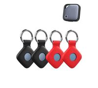 yystao 4 Pack Silicone Case for UGREEN FineTrack S/G, Black & Red | Soft Shockproof Anti-Lost Cover Holder for Keys, Luggage, Pet Collars