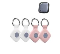 yystao 4 Pack Silicone Case for UGREEN FineTrack S/G, White & Pink | Soft Shockproof Anti-Lost Cover Holder for Keys, Luggage, Pet Collars