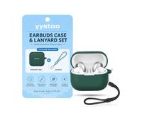 yystao Case for Anker AeroClip 2 Open-Ear Earbuds, Green | Soft Silicone Case Cover with Lanyard, Shockproof Anti-Scratch Storage Pouch