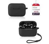 yystao Case for Razer Hammerhead V3 X HyperSpeed Earbuds, Soft Silicone Case Cover with Lanyard, Shockproof Anti-Scratch Storage Pouch, Black
