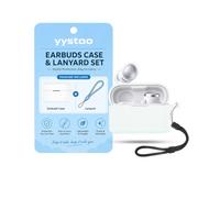 yystao Case for Soundcore Liberty Buds 2 Earbuds, White | Soft Silicone Case Cover with Lanyard, Shockproof Anti-Scratch Storage Pouch