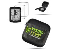yystao EVA Case for Bryton Rider E10 Bike/Cycling Computer, Shockproof Protective Pouch with Mesh Pocket & 2-Pack PET Screen Protectors, Water-Resistant Travel Carrying Bag, Black