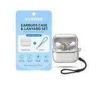 yystao TPU Case for Anker AeroClip 2 Open-Ear Earbuds, Clear | Shockproof and scratch-resistant protective cover with anti-lost lanyard, slim fit and full protection