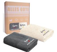 YYSWSAKY Gifts for Grandma and Grandpa, Pack of 2 Hand Towels 50 x 100 cm Embroidered Cotton Best Grandma and Grandpa Gift Towel for Christmas Birthday Thank You Wedding Anniversary in Gift Box, Beige