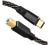 YYTCG USB B to USB C Audio Cable, 6N OFC Gold-Plated Braided Printer Cable, for Hi-Fi DAC, Amplifier, DJ Controller, Audiophiles & Music Lovers (1.64ft/0.5m)