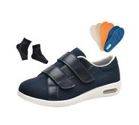 Yytcsjz Diabetic Shoes for Elderly Width, Men's Casual Walking Mesh Breathable Adjustable Wide Diabetic Shoes, Cozy Arthritis Edema House Orthopaedic(Dark blue,5 UK)