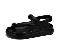 Yytcsjz Mens Summer Adjustable Open Toe Non- Slip Bunion Corrector Sandals, Leisure Clip-Toe Toe Corrector Flip Flops Breathable Beach Sandals, for Plantar Fasciitis, Arch Foot(Black,8.5 UK)