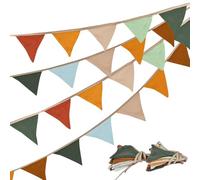 YYTECH Fabric Bunting Banner, 5.2m 20 PCS Double Sided Colorful Cotton Bunting Garland Triangle Baby Bunting for Nursery, Garden Bunting for Wedding Birthday Tea Shower Baby Room Decoration