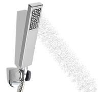 YYTECH Handheld Shower Head High Pressure Shower Solid Brass Square Shower Head with Handheld Sprayer Chrome Universal Hand Shower - Silicone Water Outlet