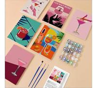 YYTECH Paint by Numbers for Adults, Paint by Numbers, Cocktail Glasses with Brushes and Acrylic Paints, 20 x 30 cm, DIY Hand-Painted Acrylic Oil Canvas for Home Decor, Without Frame