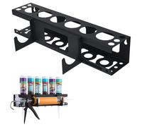 YYTECH Silicone Tube Holder Storage, Rustproof Mastic Cartridge Organiser, Wall Mounted Caulking Tube and Caulking Gun Storage Rack, Van Accessories Holds 6 Tubes and Nozzles for Workshop Garage