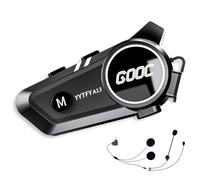 YYTFY Motorcycle Bluetooth Headset with Voice Assistant Helmet Intercom Headset IP67 Waterproof/1500mAh Battery Life Helmet Speakers Soft/Hard Microphone & CVC+DSP Noise Cancellation