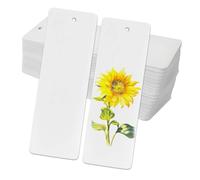 YYTOL Blank Bookmarks, 60 Pcs White Rectangle Blank Paper Card Bookmark with Holes 14 x 5cm Craft Bookmark Making Kit for DIY Crafts