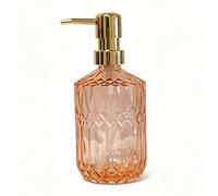YYTSGG Amber Glass Soap Dispenser with Gold Plastic Pump, 15oz