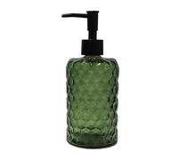 YYTSGG Green Glass Soap Dispenser with Plastic Pump, 17oz