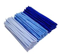 YYUENGTAK 300pcs Blue Pipe Cleaners Bulk(3 different tone blue) - Fluffy Craft Pipe Cleaners for Arts & Crafts, Ideal for Making Flowers, Animals & Decorations (12 x 0.24 inches),Chenille Stems