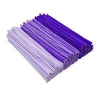 YYUENGTAK 300pcs Purple Pipe Cleaners Bulk(3 different tone purple) - Fluffy Craft Pipe Cleaners for Arts & Crafts, Ideal for Making Flowers, Animals & Decorations (12 x 0.24 inches),Chenille Stems