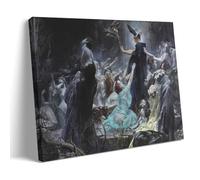 YYUEQIL Adolf Hiremy Hirschl Prints Souls on The Banks of The Acheron Wall Art Decorative Painting Canvas Wall Art Living Rooms Bedroom Painting Frame 24x36inch(60x90cm)