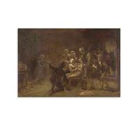 YYUEQIL Adolph Tidemand Prints Sketch for The Return of The Bear Hunter (1857-1861) Wall Art Wall Art Bedroom Prints Home Decor Hanging Picture Canvas Paintings Unframe 20x30inch(50x75cm)