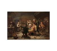 YYUEQIL Adolph Tidemand Prints The Return of The Bear Hunter (1862) Wall Art Picture Print Canvas Wall Paint Arts Decor Modern Home Artworks Gift Idea Unframe 20x30inch(50x75cm)