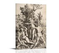 YYUEQIL Albrecht Dürer Prints Hercules at The Crossroad Wall Art Painting On Canvas Wall Art Scroll Picture Print Living Room Walls Decor Homes Frame 24x36inch(60x90cm)