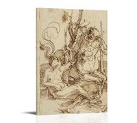 YYUEQIL Albrecht Dürer Prints The Centaur Family Wall Art Canvas Wall Art Picture Prints Hanging Photo Gift Idea Decor Homes Artworks Frame 16x24inch(40x60cm)