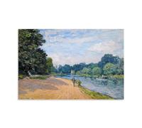 YYUEQIL Alfred Sisley The Thames with Hampton Church Artwork Poster Cool Artworks Painting Wall Art Canvas Prints Hanging Picture Home Decors Gift Idea Unframe 20x30inch(50x75cm)