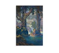YYUEQIL Art Nouveau Cascades Print by Maxfield Parrish - Wall Art with Waterfall And Forest Elements Canvas Wall Art Decorative Bedroom Modern Home Print Picture Artworkss Unframe 08x12inch(20x30cm)