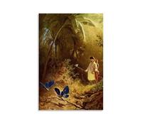 YYUEQIL Carl Spitzweg Prints The Butterfly Hunter Wall Art Decorative Painting Canvas Wall Art Living Rooms Bedroom Painting Unframe 20x30inch(50x75cm)