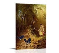 YYUEQIL Carl Spitzweg Prints The Butterfly Hunter Wall Art Picture Print Canvas Wall Paint Arts Decor Modern Home Artworks Gift Idea Frame 08x12inch(20x30cm)