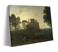 YYUEQIL Claude Lorrain Prints Landscape with Psyche Outside The Palace of Cupid Wall Art Art Canvas Painting Decor Wall Print Photo Home Modern Decoratives Frame 24x36inch(60x90cm)