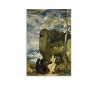YYUEQIL Diego Velazquez Prints San Antonio Abad Y San Pablo Ermitaño Wall Art Painting On Canvas Wall Art Scroll Picture Print Living Room Walls Decor Homes Unframe 24x36inch(60x90cm)