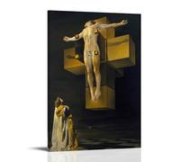 YYUEQIL Famous Salvador Dali Painting Poster - Crucifixion Corpus Hypercubicus Art Canvas Painting Decor Wall Print Photo Home Modern Decoratives Frame 24x36inch(60x90cm)