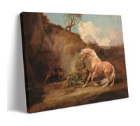 YYUEQIL George Stubbs Prints Horse Frightened by A Lion Wall Art Print Photo Art Painting Canvas Home Decorative Bedroom Modern Decors Frame 20x30inch(50x75cm)