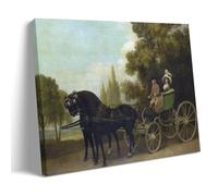 YYUEQIL George Stubbs Prints Lord And Lady in A Phaeton Wall Art Wall Art Bedroom Prints Home Decor Hanging Picture Canvas Paintings Frame 20x30inch(50x75cm)