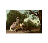 YYUEQIL George Stubbs Prints The Farmer's Wife And The Raven Wall Art Decorative Painting Canvas Wall Art Living Rooms Bedroom Painting Unframe 24x36inch(60x90cm)