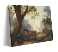 YYUEQIL George Stubbs Prints The Third Duke of Dorset's Hunter with A Groom And A Dog Wall Art Home Decor Wall Art Hanging Picture Print Bedroom Decorative Paintings Room Frame 08x12inch(20x30cm)