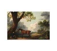 YYUEQIL George Stubbs Prints The Third Duke of Dorset's Hunter with A Groom And A Dog Wall Art Print Photo Art Painting Canvas Home Decorative Bedroom Modern Decors Unframe 20x30inch(50x75cm)