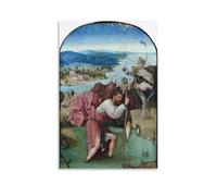 YYUEQIL Hieronymus Bosch Prints Saint Christopher Carrying The Christ Child Wall Art Wall Art Aesthetic Canvas Painting Picture Living Room Decor Home Unframe 12x18inch(30x45cm)