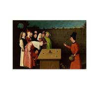 YYUEQIL Hieronymus Bosch Prints The Conjurer Wall Art Painting On Canvas Wall Art Scroll Picture Print Living Room Walls Decor Homes Unframe 08x12inch(20x30cm)