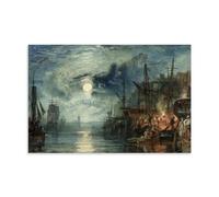 YYUEQIL J.M.W.Turner Prints Shields on The River Tyne Wall Art Home Decor Wall Art Hanging Picture Print Bedroom Decorative Paintings Room Unframe 12x18inch(30x45cm)
