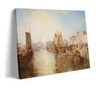 YYUEQIL J.M.W.Turner Prints The Harbor of Dieppe Wall Art Cool Artworks Painting Wall Art Canvas Prints Hanging Picture Home Decors Gift Idea Frame 20x30inch(50x75cm)