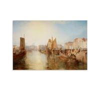 YYUEQIL J.M.W.Turner Prints The Harbor of Dieppe Wall Art Print Photo Art Painting Canvas Home Decorative Bedroom Modern Decors Unframe 08x12inch(20x30cm)