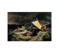 YYUEQIL J.M.W.Turner Prints The Shipwreck Wall Art Picture Print Wall Art Painting Canvas Artworks Gift Idea Room Aesthetic Unframe 08x12inch(20x30cm)