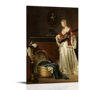 YYUEQIL Jean-Honore Fragonard Prints Mother Soothing Her Child Asleep with Music Wall Art Picture Print Canvas Wall Paint Arts Decor Modern Home Artworks Gift Idea Frame 20x30inch(50x75cm)