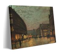 YYUEQIL John Atkinson Grimshaw Prints Boar Lane Leeds by Lamplight 1881 Wall Art Wall Art Aesthetic Canvas Painting Picture Living Room Decor Home Frame 08x12inch(20x30cm)