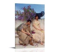 YYUEQIL Lawrence Alma-Tadema Prints An Eloquent Silence Wall Art Painting On Canvas Wall Art Scroll Picture Print Living Room Walls Decor Homes Frame 20x30inch(50x75cm)